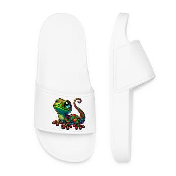Gecko - Frauen Badelatschen - Weiß - Vorne