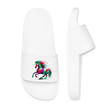 Horse - Women’s Pool Sliders - white - Front