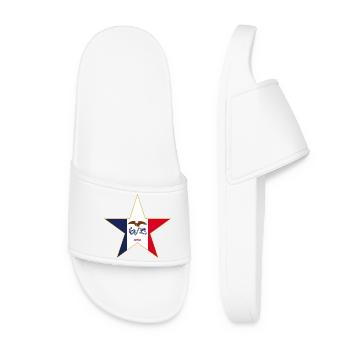Iowa Fan T-Shirt – Your State! - Women’s Pool Sliders - white - Front