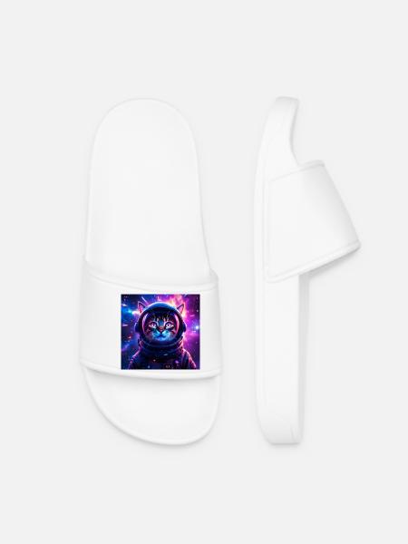 Chat de l’espace - Claquettes Femme - blanc