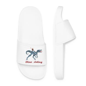 Illustration de l’aventurier Dino Rider - Claquettes Femme - blanc - Devant
