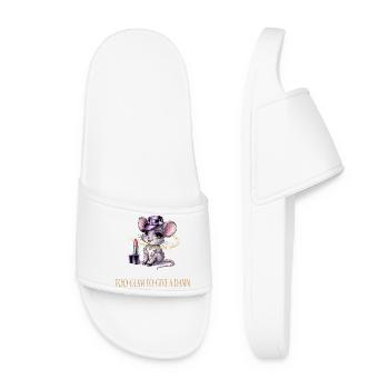 Hot Mouse with Glamour & Lipstick - Women’s Pool Sliders - white - Front