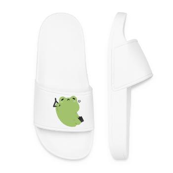 Trajet de la grenouille verte fatiguée - Claquettes Femme - blanc - Devant
