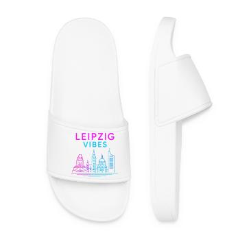 Leipzig Neon Vibes - Frauen Badelatschen - Weiß - Vorne