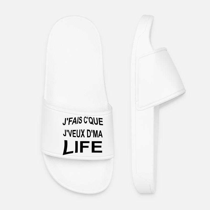 Je_fais_ce_que_je_veux_de_ma_life - Women’s Pool Sliders - white