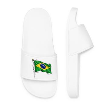 Brazil Flag - Women’s Pool Sliders - white - Front