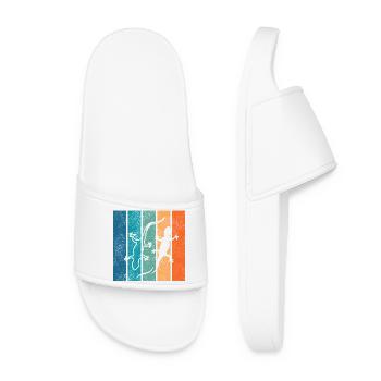 Geckos in rainbow stripes - Women’s Pool Sliders - white - Front