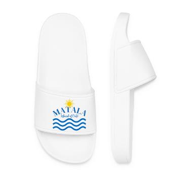 Matala Kreta-Wellen-Sonnenlogo - Frauen Badelatschen - Weiß - Vorne