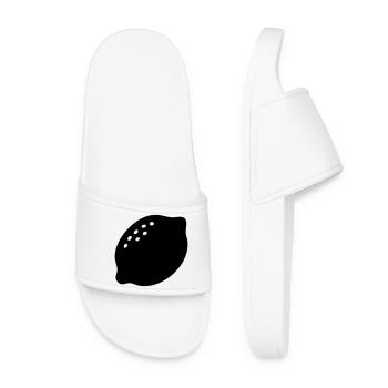 Lemon Silhouette – Fresh Citrus Design - Women’s Pool Sliders - white - Front