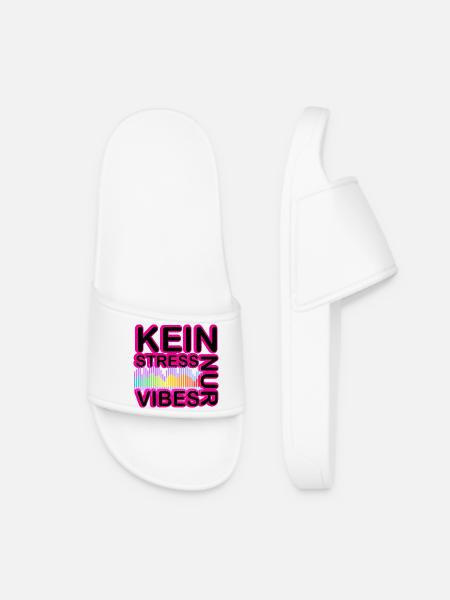 Kein Stress Vibes Neon - Frauen Badelatschen - Weiß