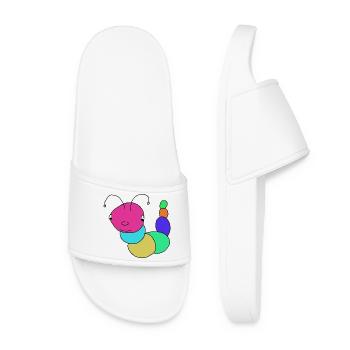 Worm Caterpillar Kids Baby Caterpillars - Women’s Pool Sliders - white - Front