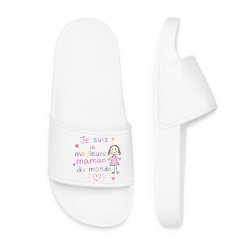 Je suis la meilleure maman du monde - Claquettes Femme - blanc - Devant