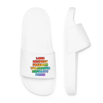 Rainbow Pride Values - Women’s Pool Sliders - white - Front