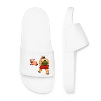 Barbecuing is fun - Women’s Pool Sliders - white - Front