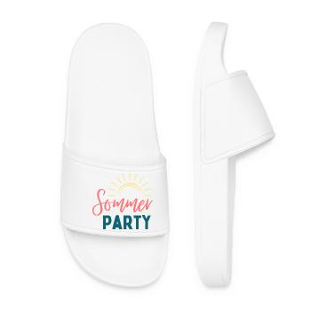 Summer Party Sunbeam Logo - Women’s Pool Sliders - white - Front