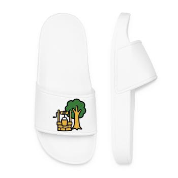 Draw Fountain Village Logo - Women’s Pool Sliders - white - Front
