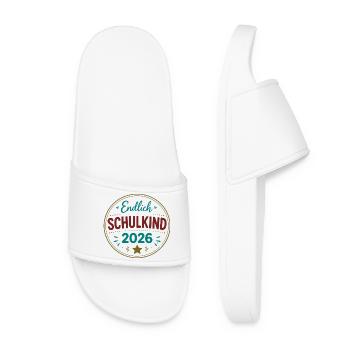 Endlich Schulkind 2026 Badge - Frauen Badelatschen - Weiß - Vorne