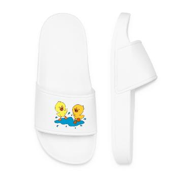 Cute ducklings splashing in a puddle - Women’s Pool Sliders - white - Front