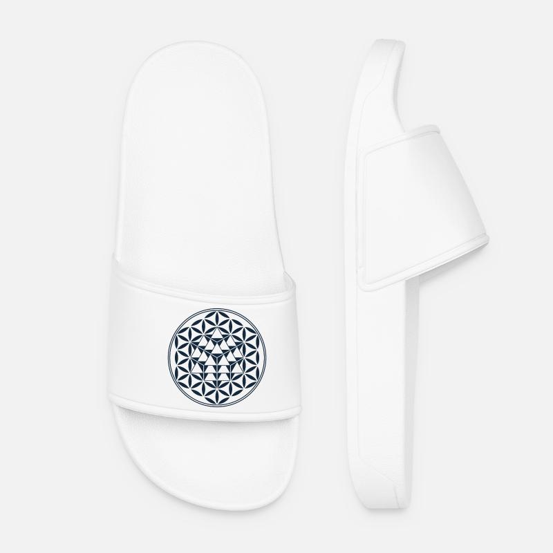 Vector Equilibrium, Sacred Geometry - Women’s Pool Sliders - white