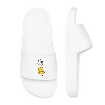 Beep! Cute Chick Cartoon Design - Women’s Pool Sliders - white - Front