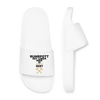 RUHRPOTT DAT LIVING HERE IS WORTH ITS WEIGHT IN GOLD - Women’s Pool Sliders - white - Front