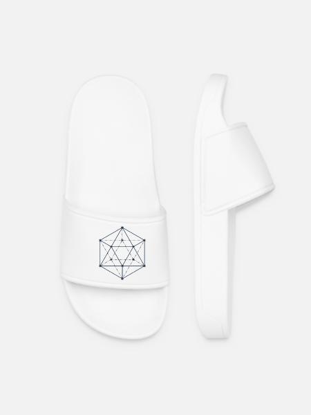 Blue Abstract Geometric Design - Women’s Pool Sliders - white