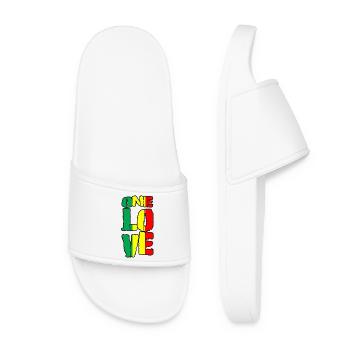 One Love Pan-Afrikan Flag - Women’s Pool Sliders - white - Front
