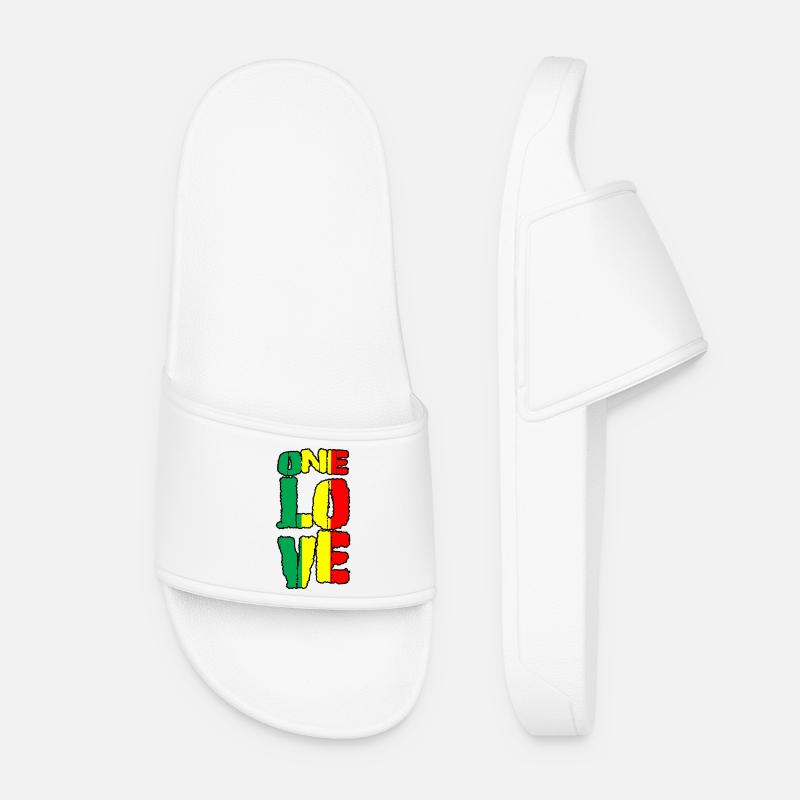One Love Pan-Afrikan Flag - Women’s Pool Sliders - white