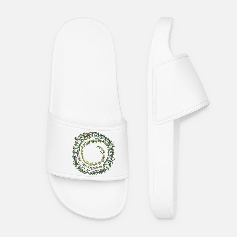 leaves - Women’s Pool Sliders - white