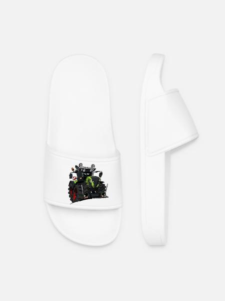 0927 C TRACTOR GREEN - Women’s Pool Sliders - white