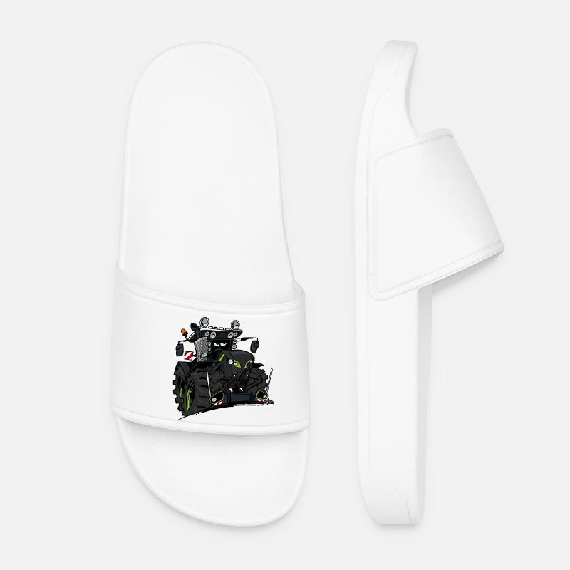 0927 C TRACTOR BLACK - Women’s Pool Sliders - white