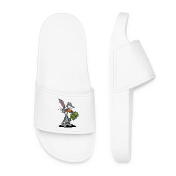 Funny Rabbit Gift - Women’s Pool Sliders - white - Front