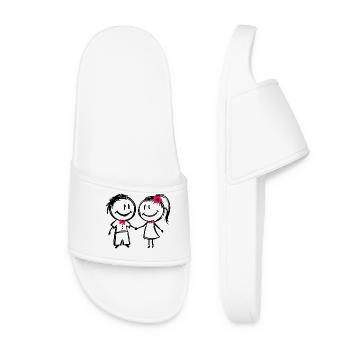 Couple amour amour amoureux relation - Claquettes Femme - blanc - Devant
