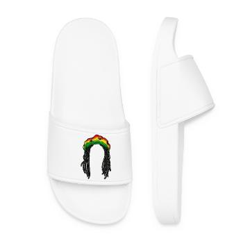 Rasta Rastafarian Reggae Jamaica Chilling Hair Jah - Women’s Pool Sliders - white - Front