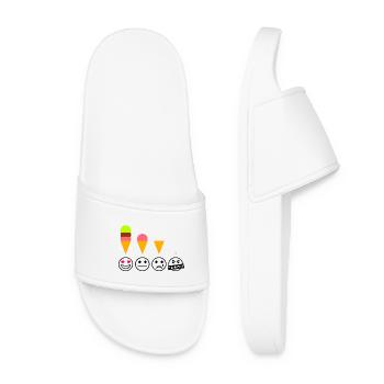 Glace Émotions Glace Drôle Drôle Été Joie - Claquettes Femme - blanc - Devant
