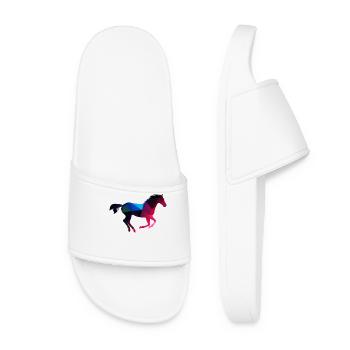 Horse horses rider ride animal gallop foal Heng - Women’s Pool Sliders - white - Front