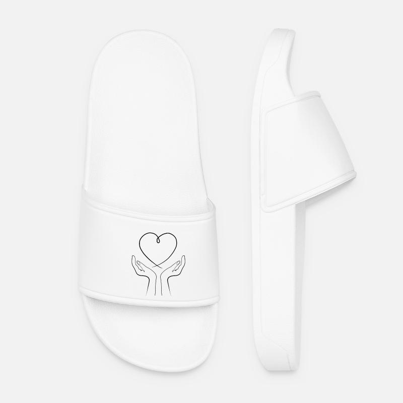 Love in your hands - Women’s Pool Sliders - white