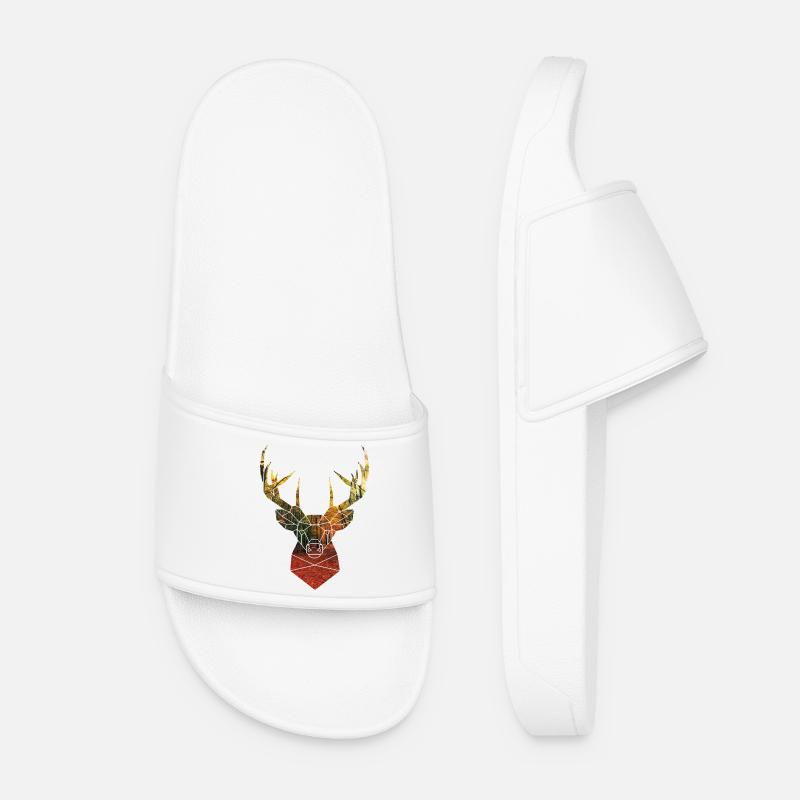 deer head in autumn - Women’s Pool Sliders - white
