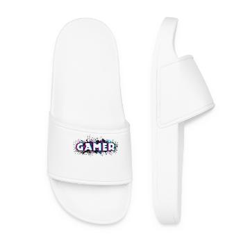 Gamer Gamecker Cool Jeux vidéo Console de jeu Nerd - Claquettes Femme - blanc - Devant