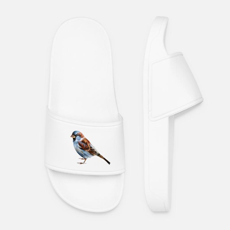 Vogel Spatz  - Frauen Badelatschen - Weiß