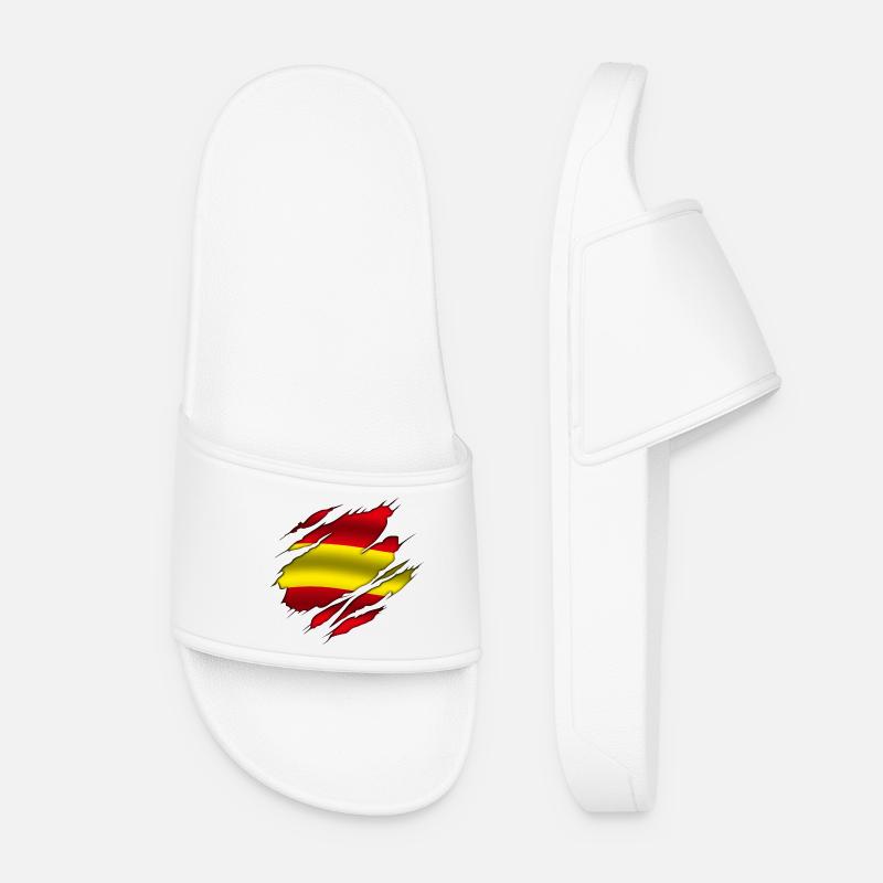 Spain - Spain - Spain - Torn design - Women’s Pool Sliders - white