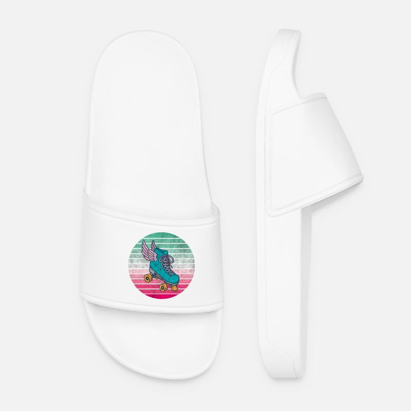 Rollschuh Vintage Design / Geschenk - Frauen Badelatschen - Weiß