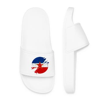 Yugoslavia vintage flags circle - Women’s Pool Sliders - white - Front