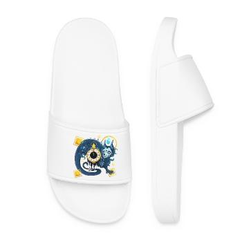 Blue Ink Spirits - Démon Chinois Gardien du Temps - Claquettes Femme - blanc - Devant