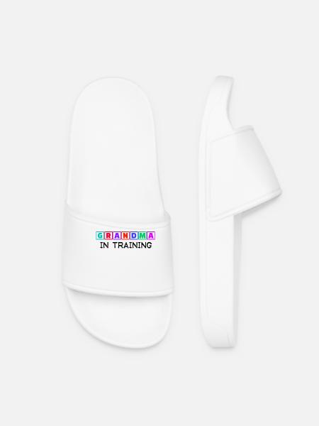 Humorous Statement Grandmother Grandma Old Woman - Women’s Pool Sliders - white