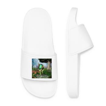 Little fairy with her cat - Women’s Pool Sliders - white - Front