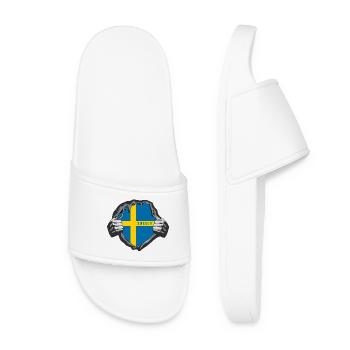 Schweden Flaggen Design - Frauen Badelatschen - Weiß - Vorne