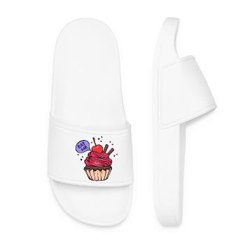 Cupcake Statement Dessert Baking Sweets - Women’s Pool Sliders - white - Front