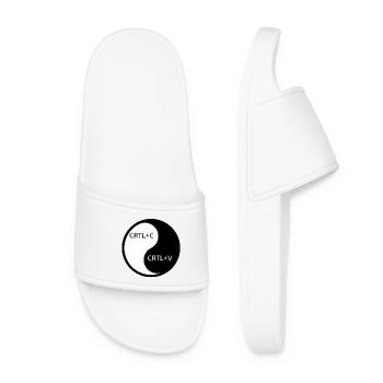 Yin and Yang Computer Keyboard Art - Women’s Pool Sliders - white - Front