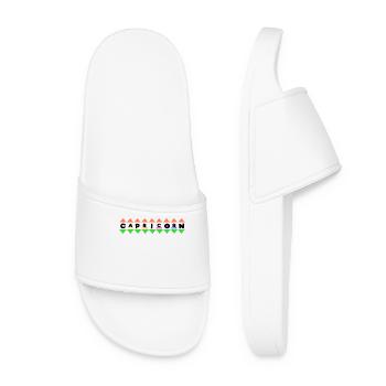 Tides Superstition Capricorn Astrology Saying - Women’s Pool Sliders - white - Front